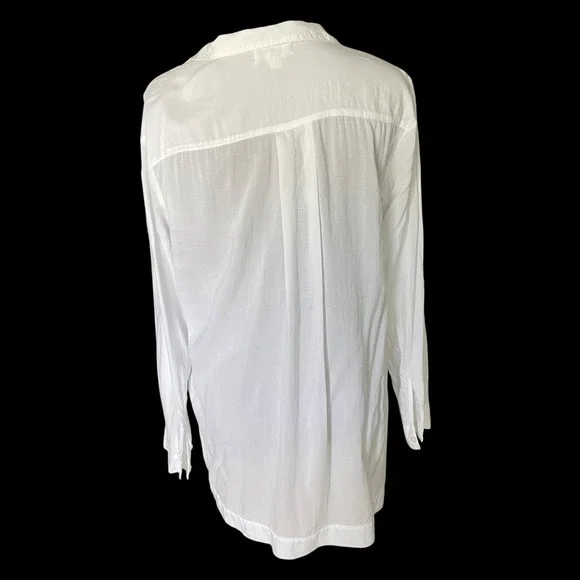 Cloth & Stone Tunic Top Long Sleeve Button Up Shirt White Casual Size M - Picture 5 of 5